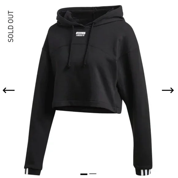 Adidas RYV Cropped Hoodie Black Size L